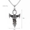 Men's Titanium Steel Cross Necklace with Eye of Horus Pendant