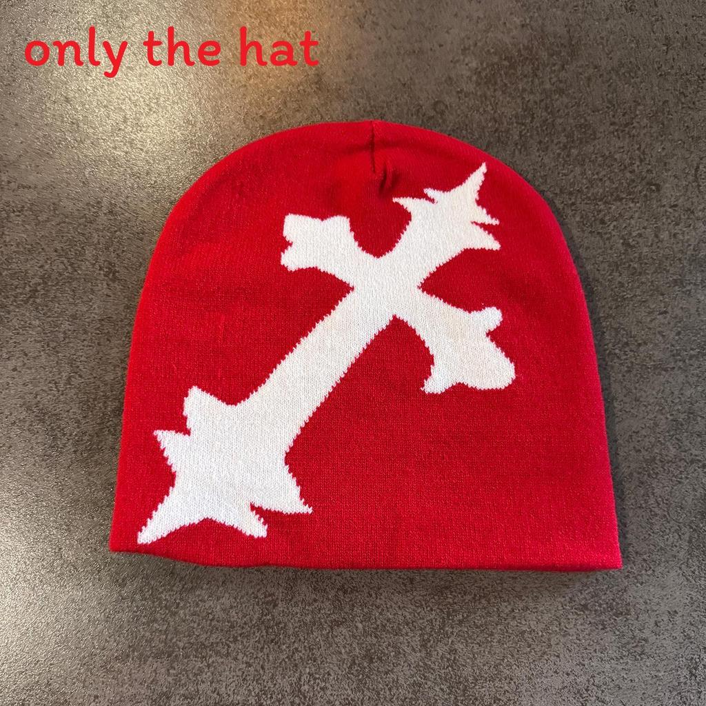 Y2 Knitted Beanie With Embroidered Print For Cold Weather Fashion