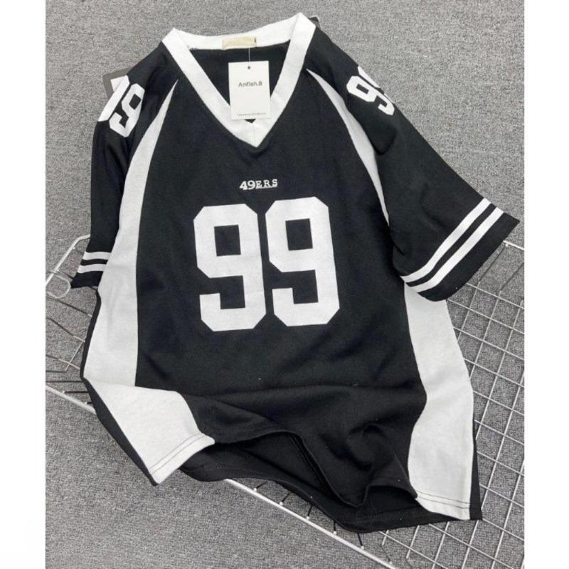 Men's And Women'S Sleeveless T-Shirt Number 99 Korean Style Cotton Collar Wide Form Unisex Super Beautiful Trend