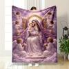 Heavenly Angelic Scene in Soft Pastel ColorsFlannel blanket for bedroom, living room, sofa, and nap