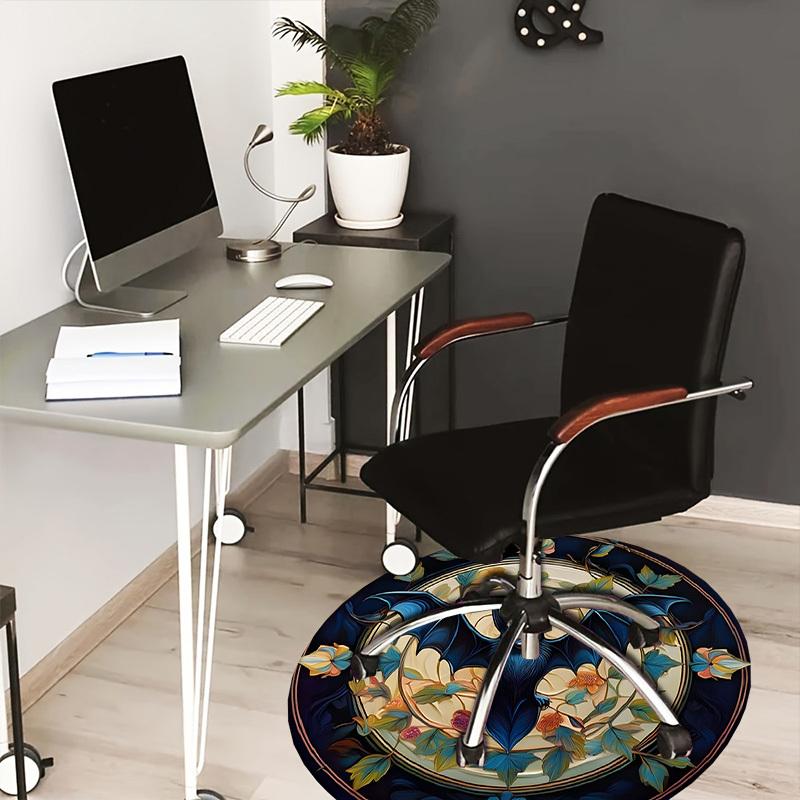 

1pc Office Carpet Chair Mats Bat with Floral Ornamentation Perfect for Decorating Office Chairs, Living Rooms, Or Bedrooms.YDT078 80cm by 80cm