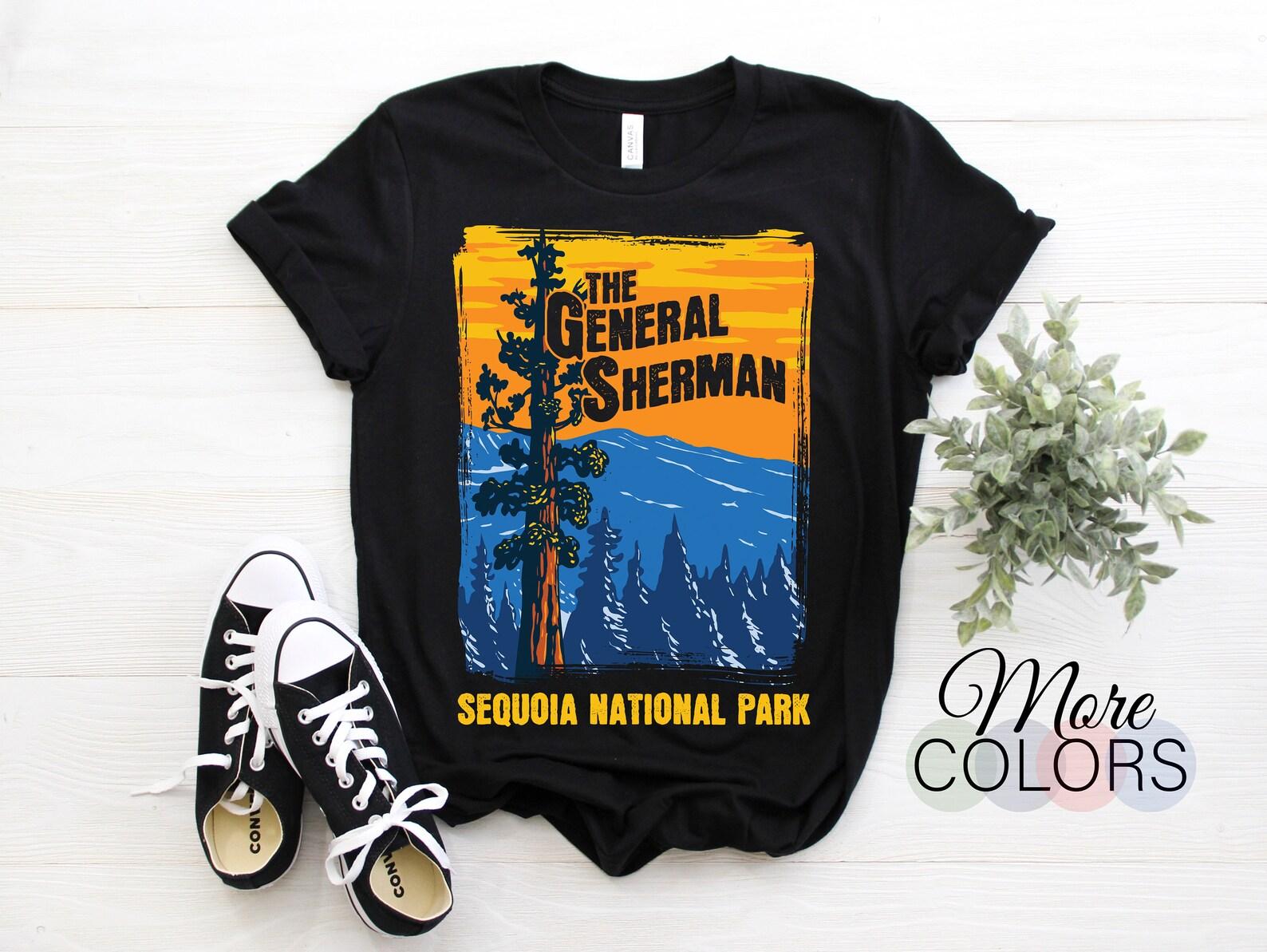 Sequoia National Park US Vintage T-Shirt, USA Visalia California The General Sherman Parks Hike Lover Gift, Camping Travel Souvenirs Present 150