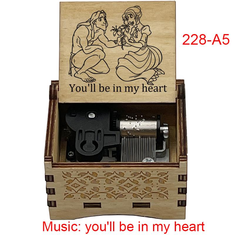 You'll Be In My Heart Wooden Music Box Mechanical Movement Special Cute Wooden Friends Family Christmas Gift