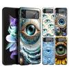 Fashion Eyelashes Eyes Hard PC Phone Case For Samsung Galaxy Z Flip 7 6 5 4 Black Cover For Galaxy Z Flip3 Foldable Fundas Shell