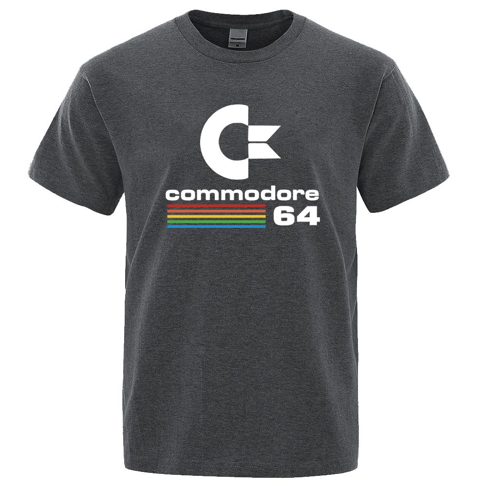 Men T-shirts 2023 Summer Commodore 64 Print T Shirt C64 SID Amiga Retro Cool Design Street Short Sleeve Top Tee Cotton Clothing