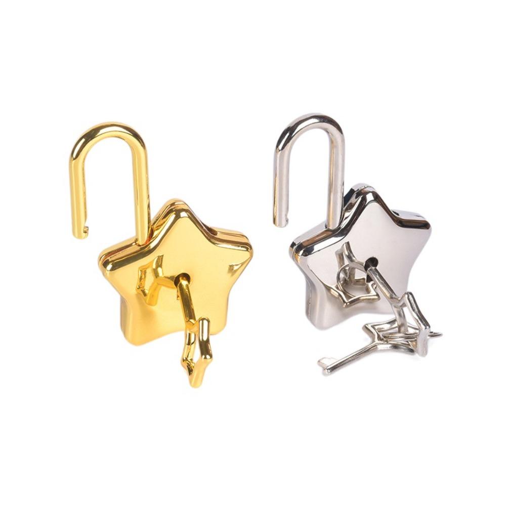 Star Key Vintage Style LOCK Silvery Notebook Padlock Mini Star Shape Padlock Luggage