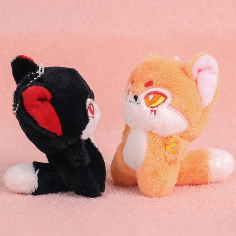 Soft Animal Wolf Plush Doll Keychain Cute Emotion Wolf Toy Stuffed Lovely Key Ring Women Girl Kids Birthyday Gift