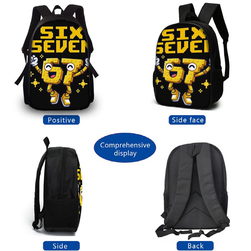 3PCS Numbered 6&7 Pattern Backpack Set | The Perfect Choice for School & Travel