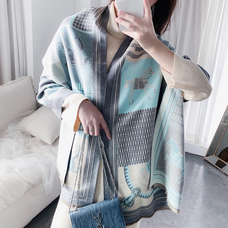 Winter Cashmere Scarf Lady Design Luxury Brand Warm Pashmina Blanket Wraps Women Shawl Female Decoration Thick Foulard