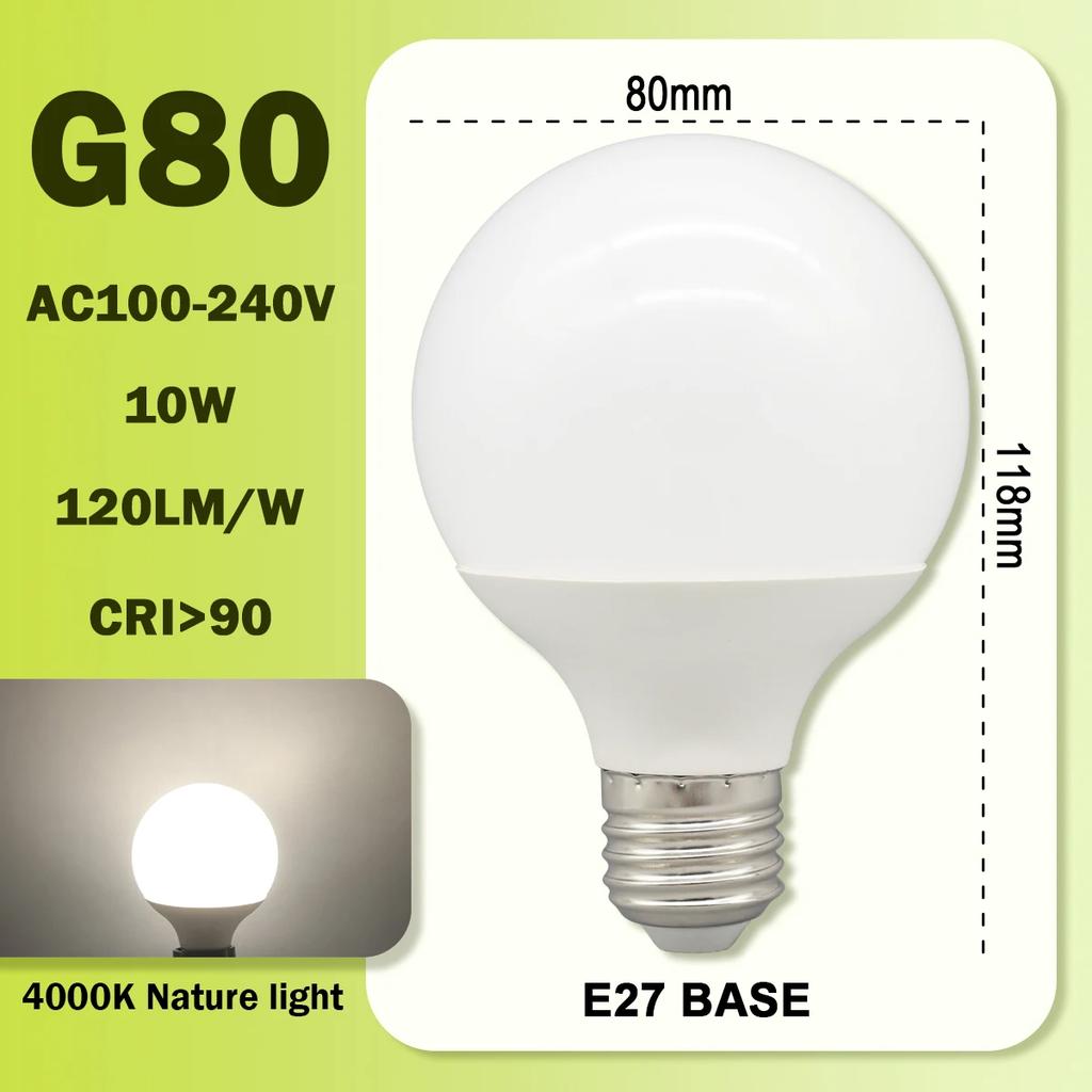 1-6PCS LED Bulb E27 10W 15W 18W AC 220V 127V G80 G95 G120 Energy Saving Global Light Lampada Ampoule Led Lamp Vanity Light Bulbs
