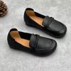 Women's Handmade Leather Shoes Spring and Summer Round Head Flat Soft Leather Soft Sole Casual Leather Shoes
