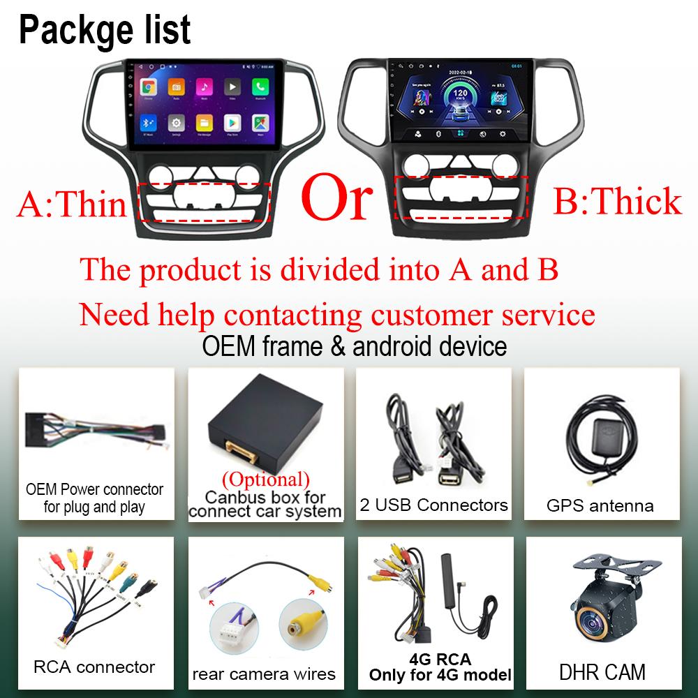 Video Carplay Android 14 Pentru Jeep Grand Cherokee WK2 2014 Radio Auto Multimedia Auto Player Stereo Monitor TV GPS DVD DSP IPS BT