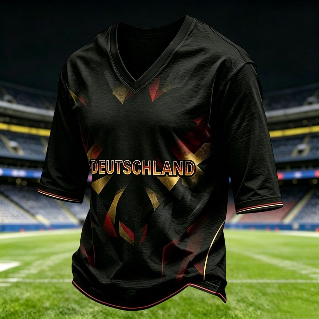 Men's Casual V Neck T Shirt Three Quarter Sleeve Top Soccer Inspired Graphic Print Lightweight Comfortable Fit