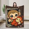 Lonely Punch Monkey Blanket Plush Funny Warm Throw Blanket for Home Restaurant Decoration