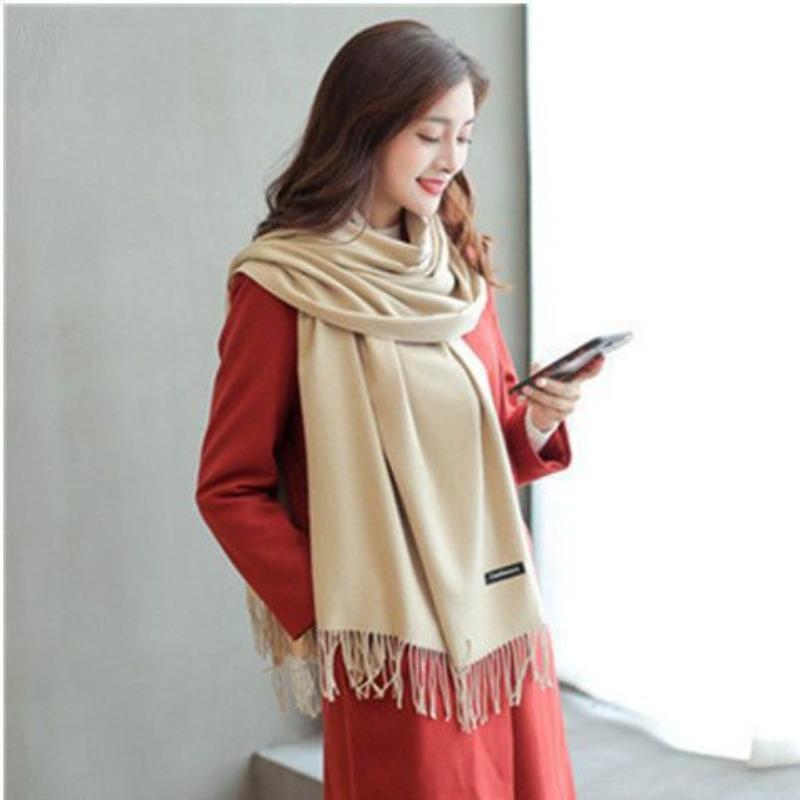 Schal Damen Schal Winter Beliebter Kaschmirschal Schal Einfarbig Warmer Schal Herbst- und Winterschal Schal Schal