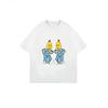 Crewneck T Shirt White Banana Characters In Striped Suits Casual Wear For Women Summer Outfits Fun Graphic Tee Fashionable Top