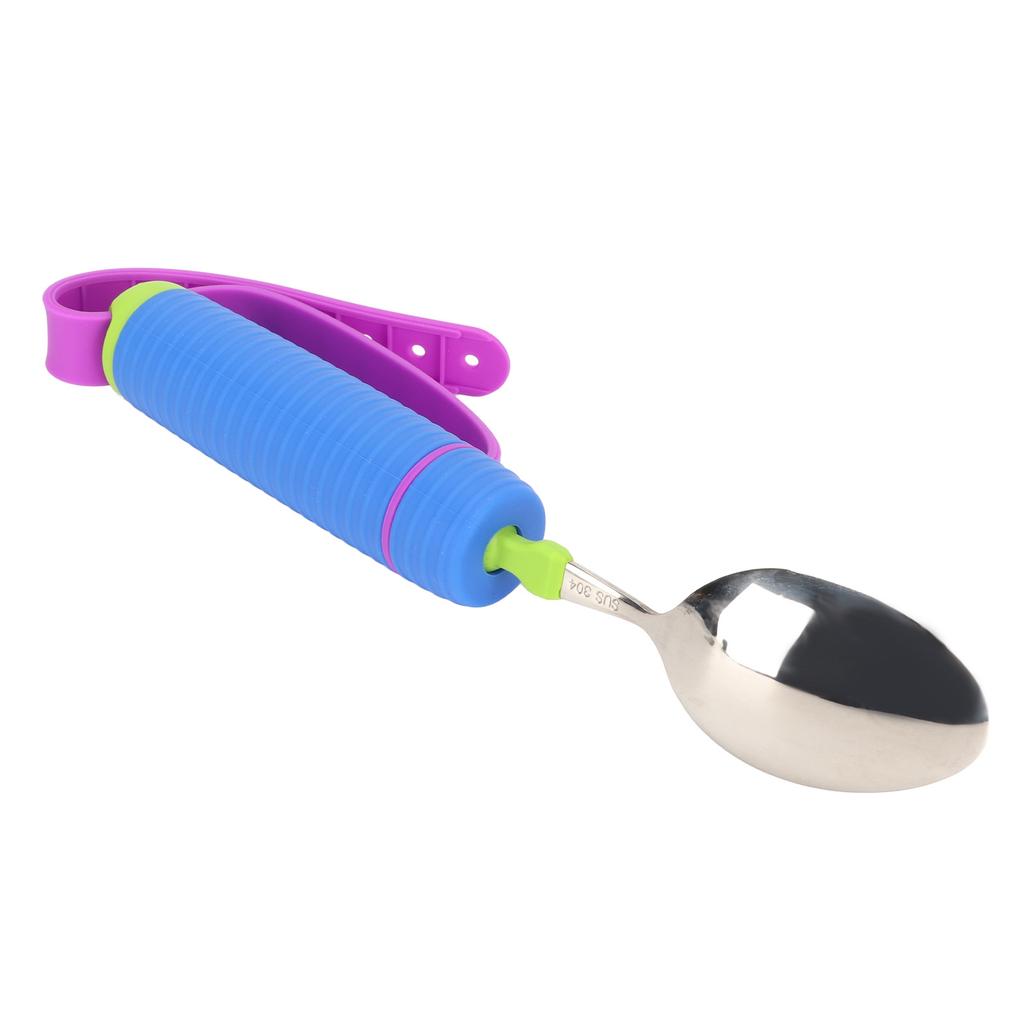 Auxiliary Spoon 360 Degrees  Flexible Rotation Head Safe Practical Eating Spoon for Home