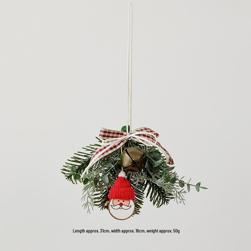 NUCHI Cross-Border Santa Claus Pendant with Pine Cone and Bell for DIY Christmas Decorations