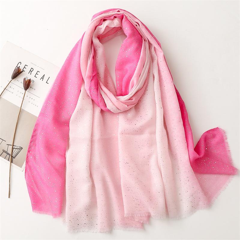 Luxury Fashion Ombre Glitter Fringe Viscose Shawl Lady High Quality Shimmer Wrap Pashmina Stole Bufandas Muslim Hijab Sjaal