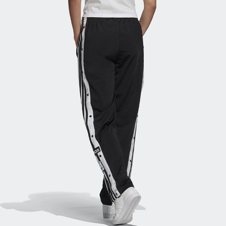 Adidas Originals Trefoil Side Button Spliced Straight Leg Track Pants Japanese Edition Women Bottoms Black GN2807