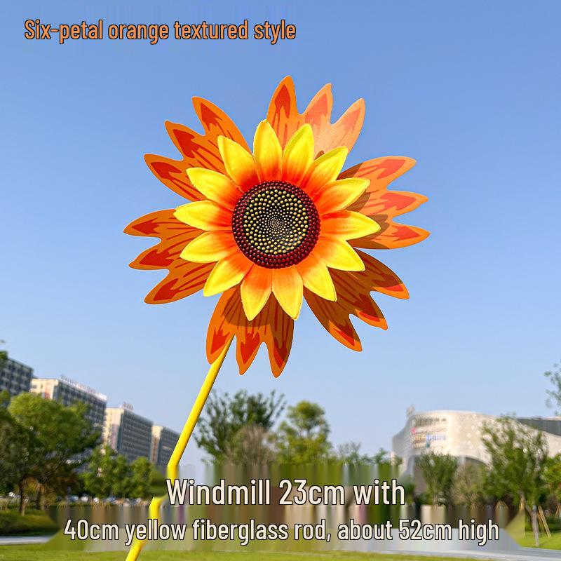Children's Double-Layer Rotating Sunflower Pinwheel Outdoor Decoration