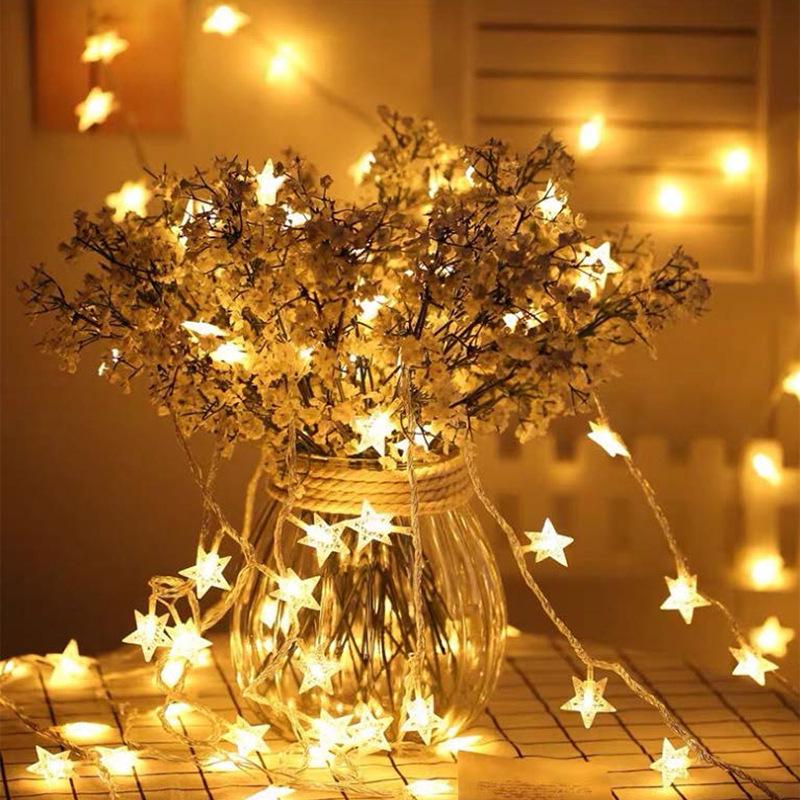 Colorful LED Snowflake String Lights: Battery-Powered Decorative Lights for a Festive Atmosphere