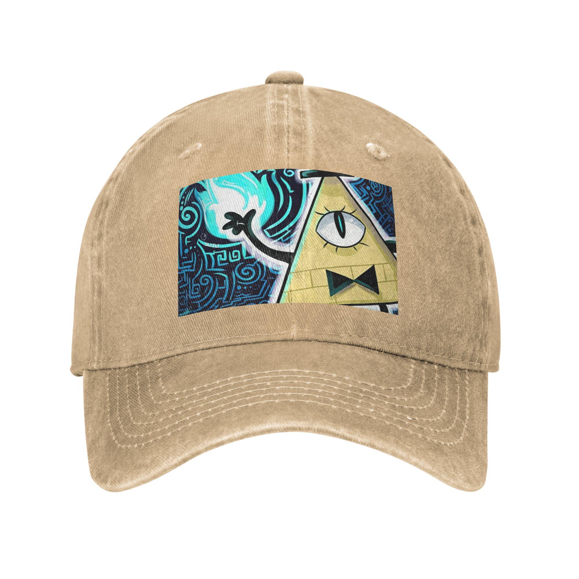

Cartoon gravitys falls Denim Fabric Cap Casual Baseball Caps Adjustable Hat Summer Unisex Baseball Hats One Size