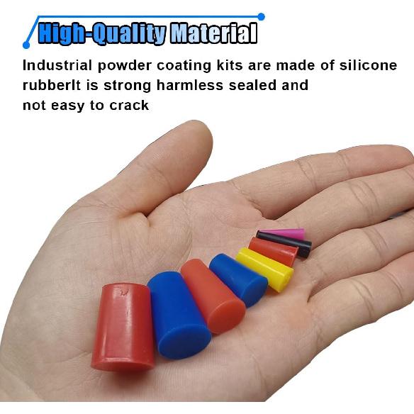 40 ST Högtemperatur 1/16" till 3/4" Koniskt pluggkit i silikongummi, 8 storlekar Koniska proppar, Flexibla & Återanvändbara Pulverlackeringsmaterial för