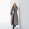 Women's Solid Fashion Casual Hooded Thickened And Extended Knee-Length Extra-Long Zipper Winter Warm Cotton Coat Down Jacket