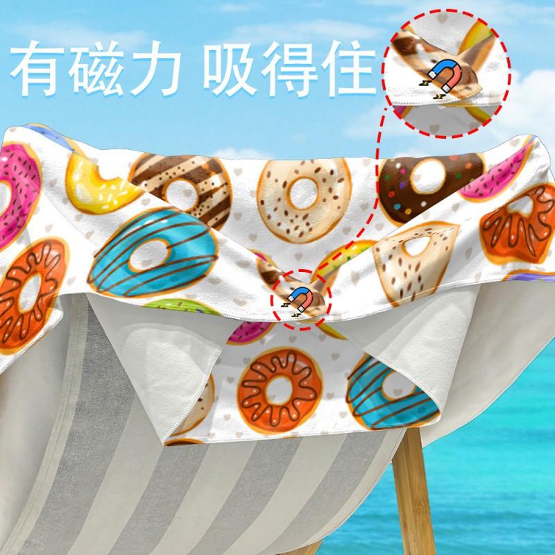 Magnetic Fastening Microfiber Beach Towel Quick Dry Sandproof Large Size Pool Swimming Outdoor Travel Gym Surfing Privacy Changing
