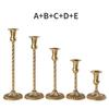 Retro Gold Spiral Candlestick Holders Candlestick Stand Home Decoration Candlelight Dinner Table Romantic Wedding Ornaments