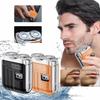 LED Display Electric Shaver Wet Dry Use Face Beard Shaver Facial Hair Razor for Home&Travel