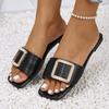 Summer Women Slippers Shoes Summer Buckle Peep Toe Sandals Flat Designer Shoes Woman Sexy Flat Slippers Slides Women