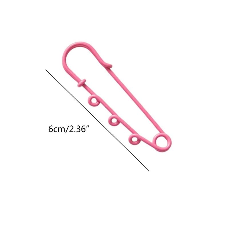 10Pcs Heavy Duty Safety Pins 2 Inch with 3 Holes Metal Kilt Pins Fasteners for DIY Brooch Making Blanket Knitted Fabric