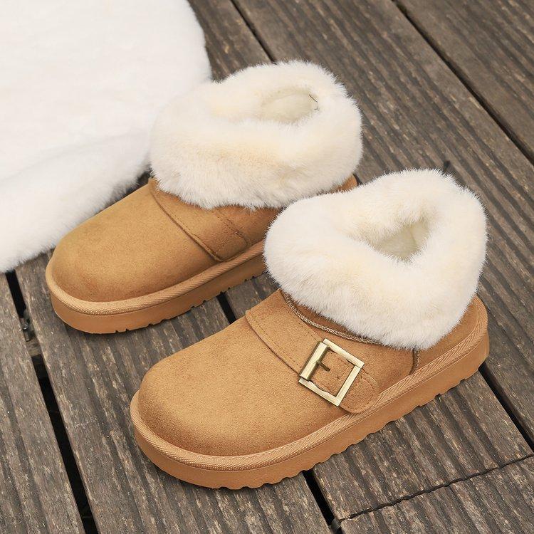 

Модные Comemore Зимние женские ботинки на толстой подошве, новые, бархатные, утепленные, с круглым носком, ботильоны, повседневные, на плоской подошве, плюшевые, хлопковые туфли 36