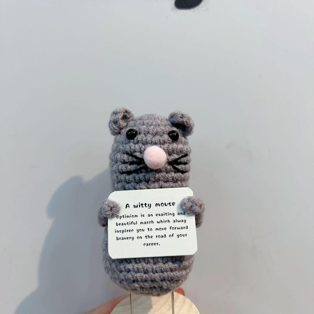 Cross-border Positive Energy Potato Crochet Doll: Humorous Yarn-Knitted Bonsai Ornament and Gift Card