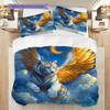 White Tiger Pattern Bedding Quilt Set Quilt Cover Pillowcase Home Decoration Birthday Gift (1 * Duvet Cover + 2 * Pillowcase, Without Core)
