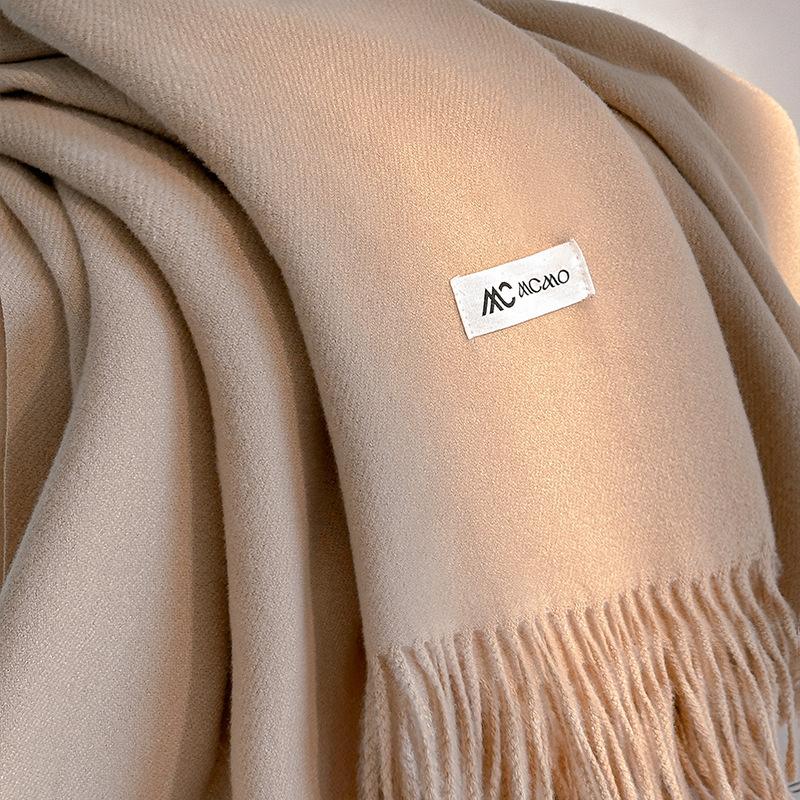 Cachecol Inverno Feminino Sólido 26 Cores Quente Espesso Caxemira Xale Moda Exterior Luxo Franjas Pashmina Envoltório Senhora Cachecóis à Prova de Vento