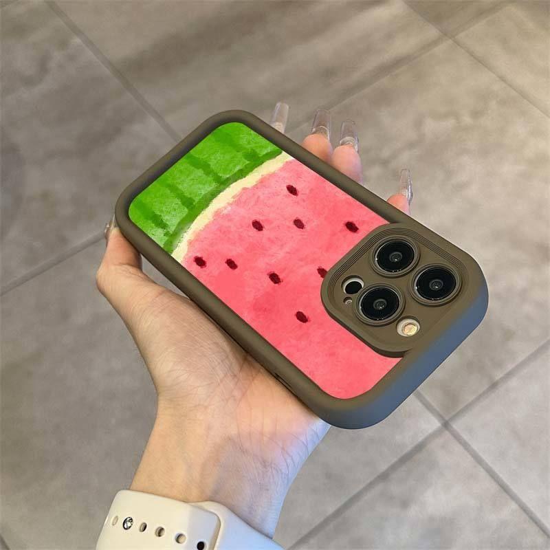 

Чехол для телефона с арбузом с семенами, подходит для Apple iPhone 15/13, полный комплект 12, мягкий чехол 11, чехол для телефона Dopamine iPhone6