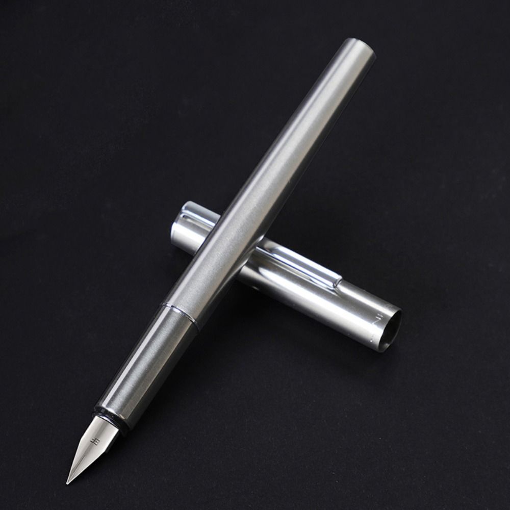 Stainless Steel Fountain Pen Extremely Black Writing Pen Multi-functional Calligraphy Pen  Students