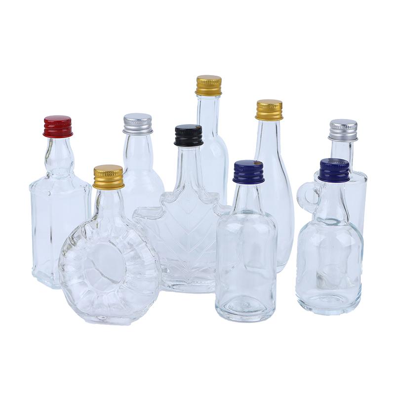 1 stk 50 ml hjemmeglass blyfri karaffel med deksel for brennevin Scotch liten vinflaske glass drikkeflaske bartilbehør