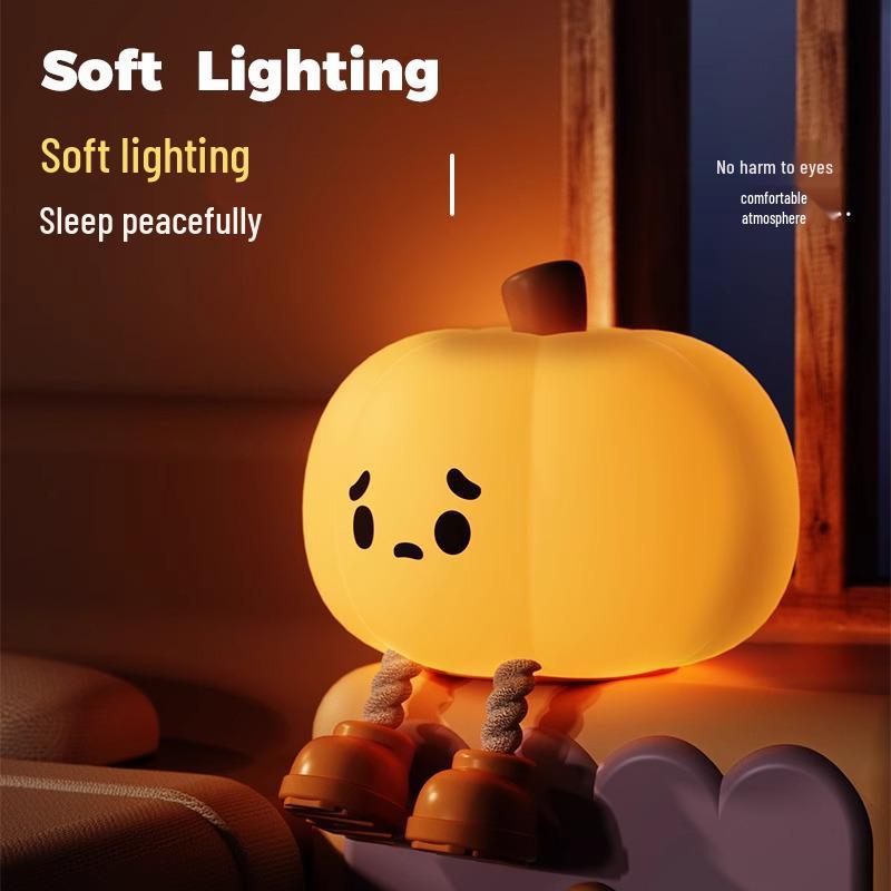 Cross-Border Halloween Pumpkin Silicone Night Lamp - Creative Tap Light for Ambiance