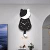 Cute Cat Clock Decorative Painting Modern Minimalist Guest Restaurant Clock Hanging Painting Creative Swing Silent Home Wall Clock