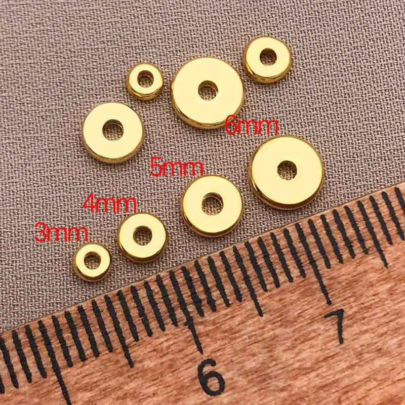 10-100Pcs Stainless Steel Gold Spacer Beads For Bracelet Jewelry Making Diy Flat Round Loose Beads Handmade Jewelry Supplies Cra