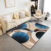 Contemporary Earthy Tone Themed Rug,Red Brown Beige Abstract Wave Non-Slip Floor Mat for Bedroom Living Room Office Decor Carpet