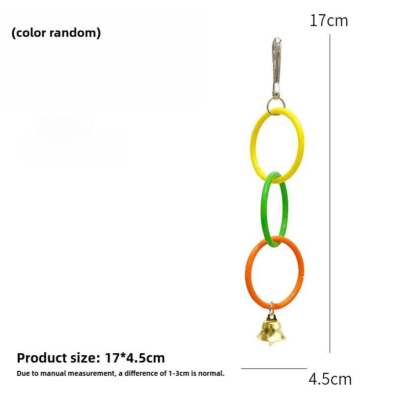 Parrot Swing Toy Bird Cage Toys with Bell Sound Colorful Climbing Ring for Lovebirds Color Ring Grinder Nibble Bird Toy Cage
