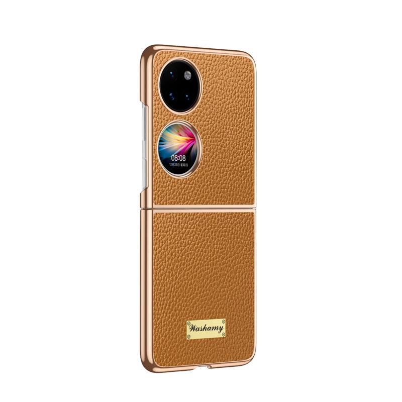 Huawei Pocket2 Phone Case All-inclusive Anti-drop P50 Foldable Screen Electroplated Leather Case for Business Use