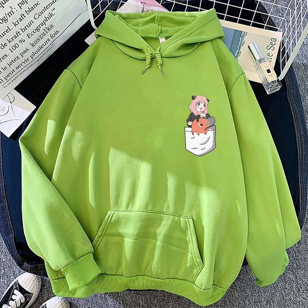 Cute Anya and Pochita Classic Hoodie Hoodies Winter Anime SPY X FAMILY Women Spring/Autumn Unisex Sweatshirt Harajuku Sudaderas Unisex