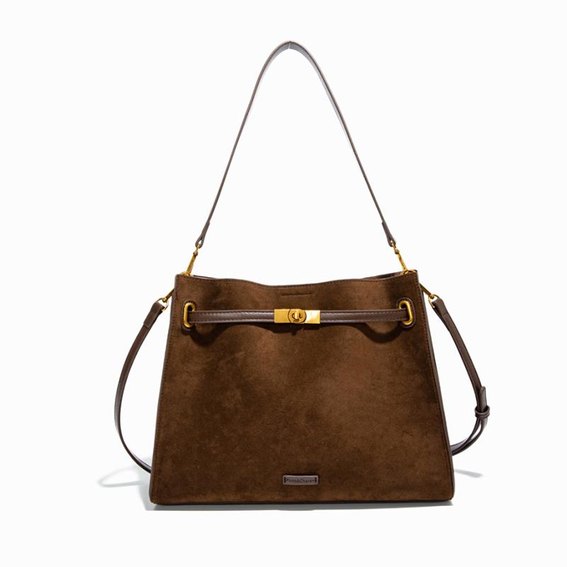 

Retro Lock Tote Bag Women Square Frosted Large Capacity Shoulder Bag Ladies Premium Minimalist Commute Crossbody Bag New Fashion