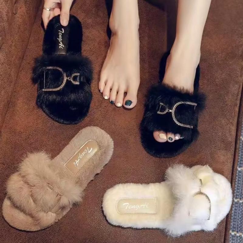 Fashion New Cute Women Autumn Winter Simple Fashion Comfort Loafers Women Casual Elegant Flat Versatile Soft Soled Slippers Slides Women